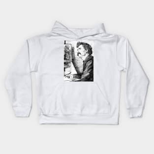 MARK TWAIN pencil portrait .1 Kids Hoodie